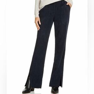 NWT Anine Bing Jocelyn Corduroy Slit-Hem Navy Pants